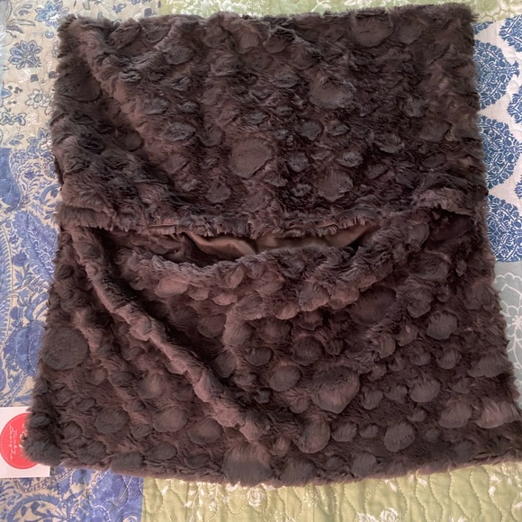 2 Brown/gray Minky Throw Pillow Cases - Picture 4 of 5